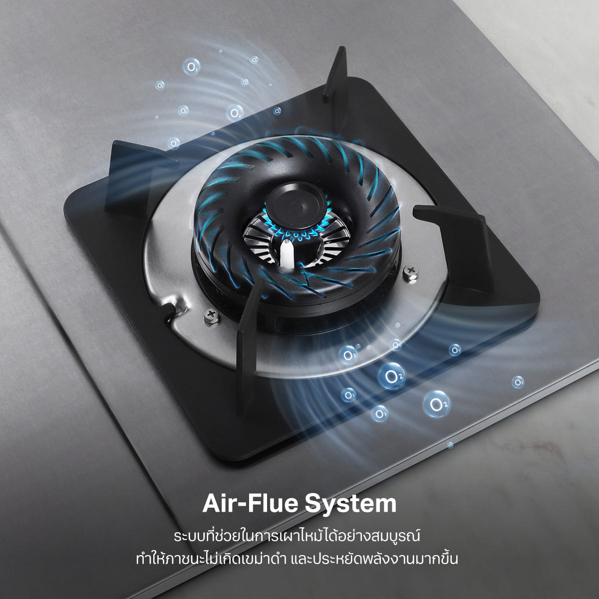 เตาแก๊สสแตนเลสแบบฝัง 2 หัว EVE BLAZE 2S ขนาด 72 ซม. สีเงิน_7